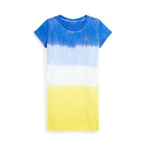 Polo by Ralph Lauren Kids Blue and Yellow Tie-Dye Tshirt dress ombré size M 8/10
